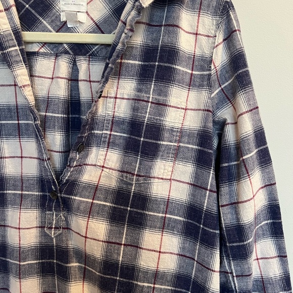 J Crew plaid button top size XS - Picture 2 of 4